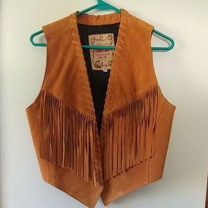Suede fringe vest